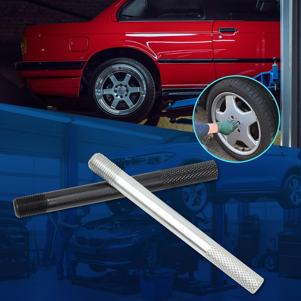 Steel Alloy Wheel Alignment Pin Tool M14x1.5/1.25 O466