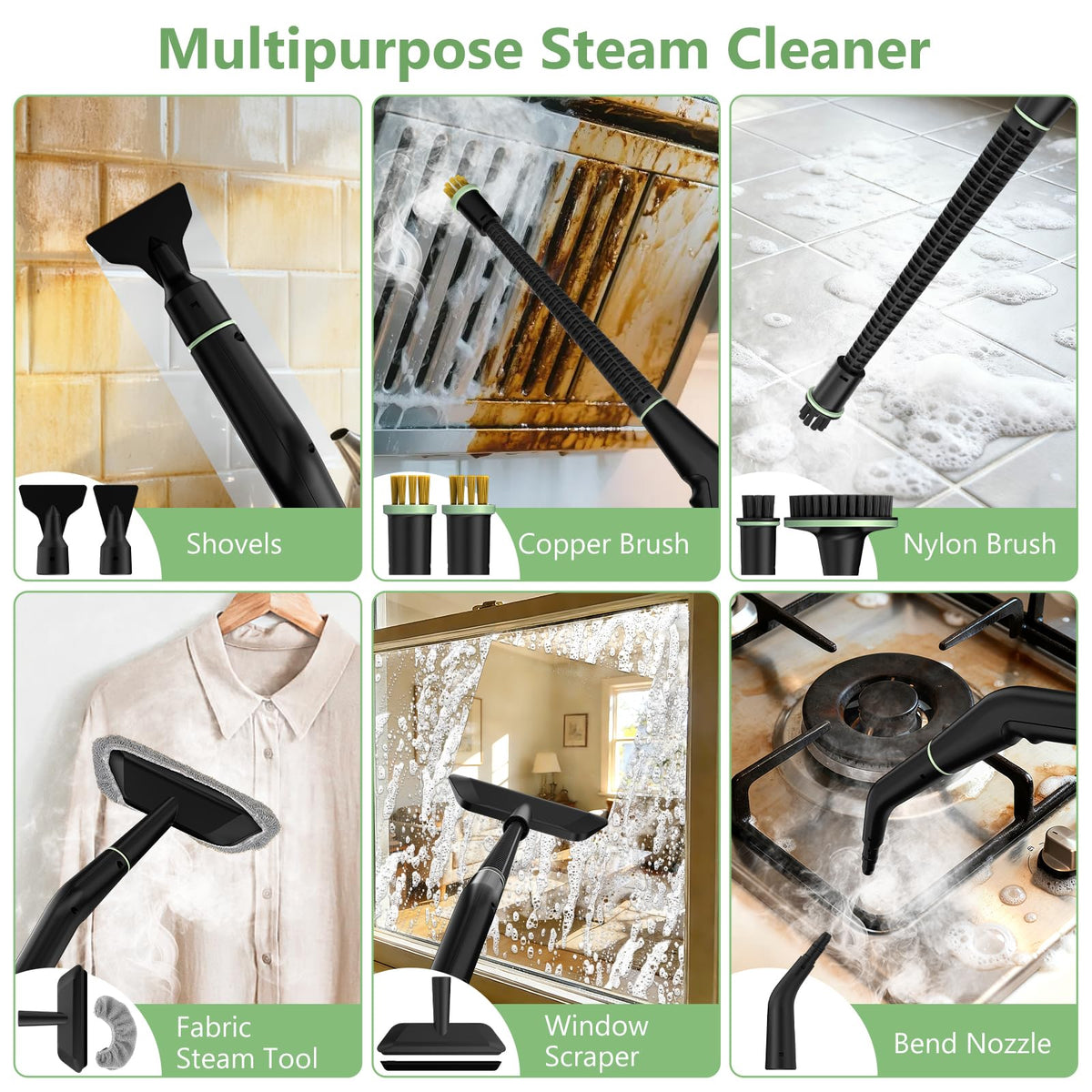 Portable Handheld Steam Cleaner with 16pcs Accessories Q855875