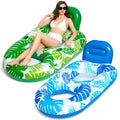 2 Pack Inflatable Pool Float Lounger with Cup Holder B175