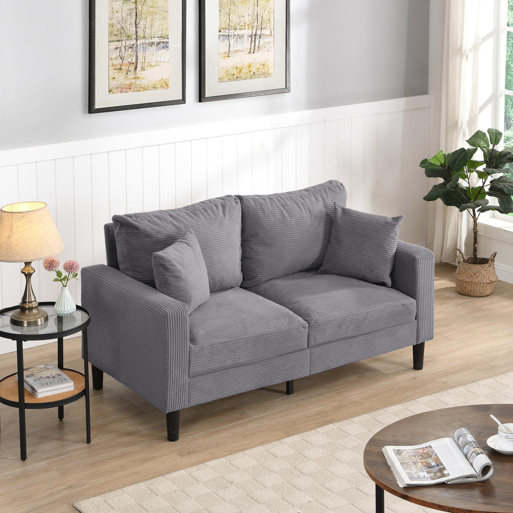 Light Gray Upholstered Loveseat Sofa J111096