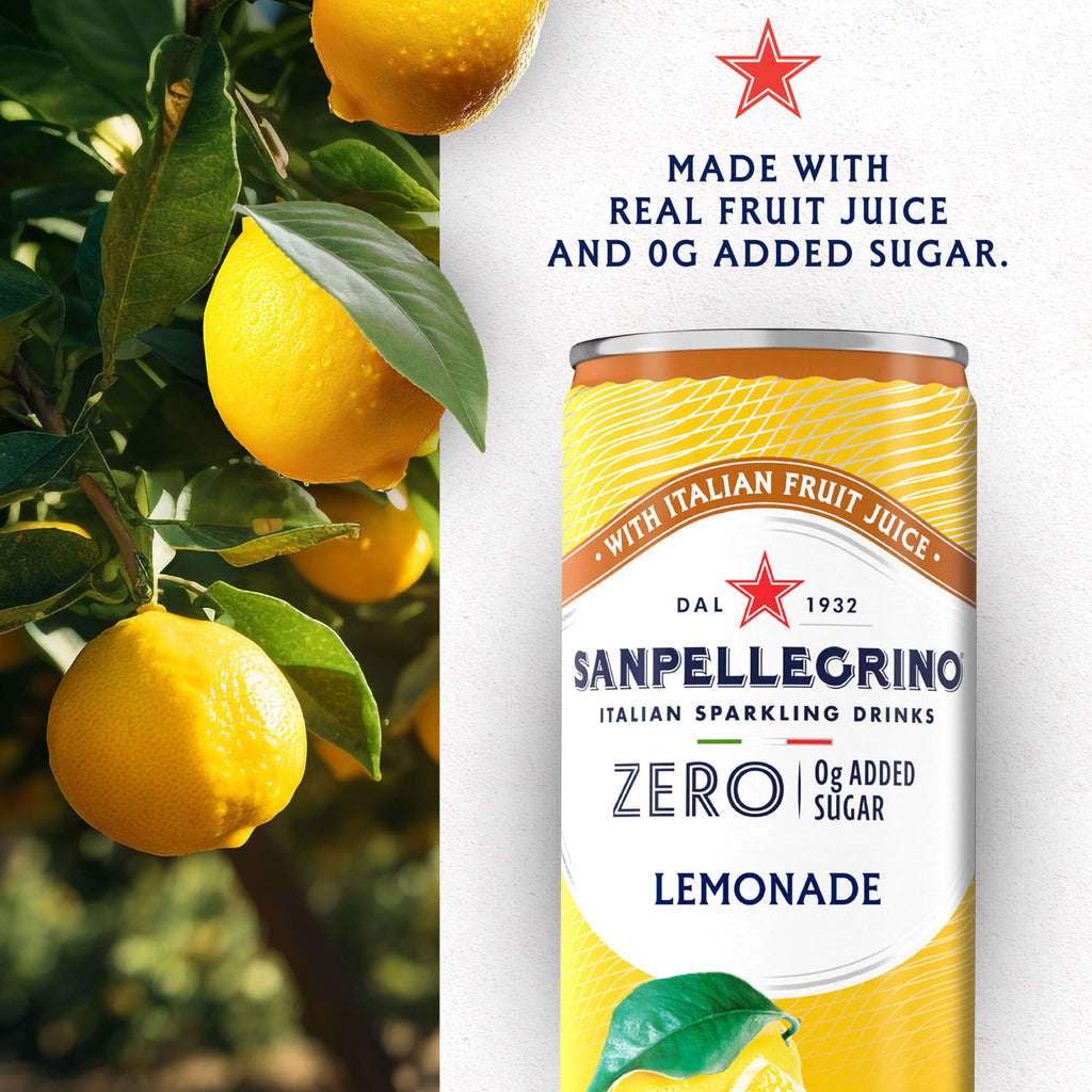 Italian Sparkling Lemonade 24 Pack of 11.15 Fl Oz Cans D833
