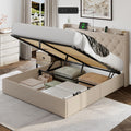 Queen Size Lift Up Storage Upholstered Bed Frame with Charging Station K807