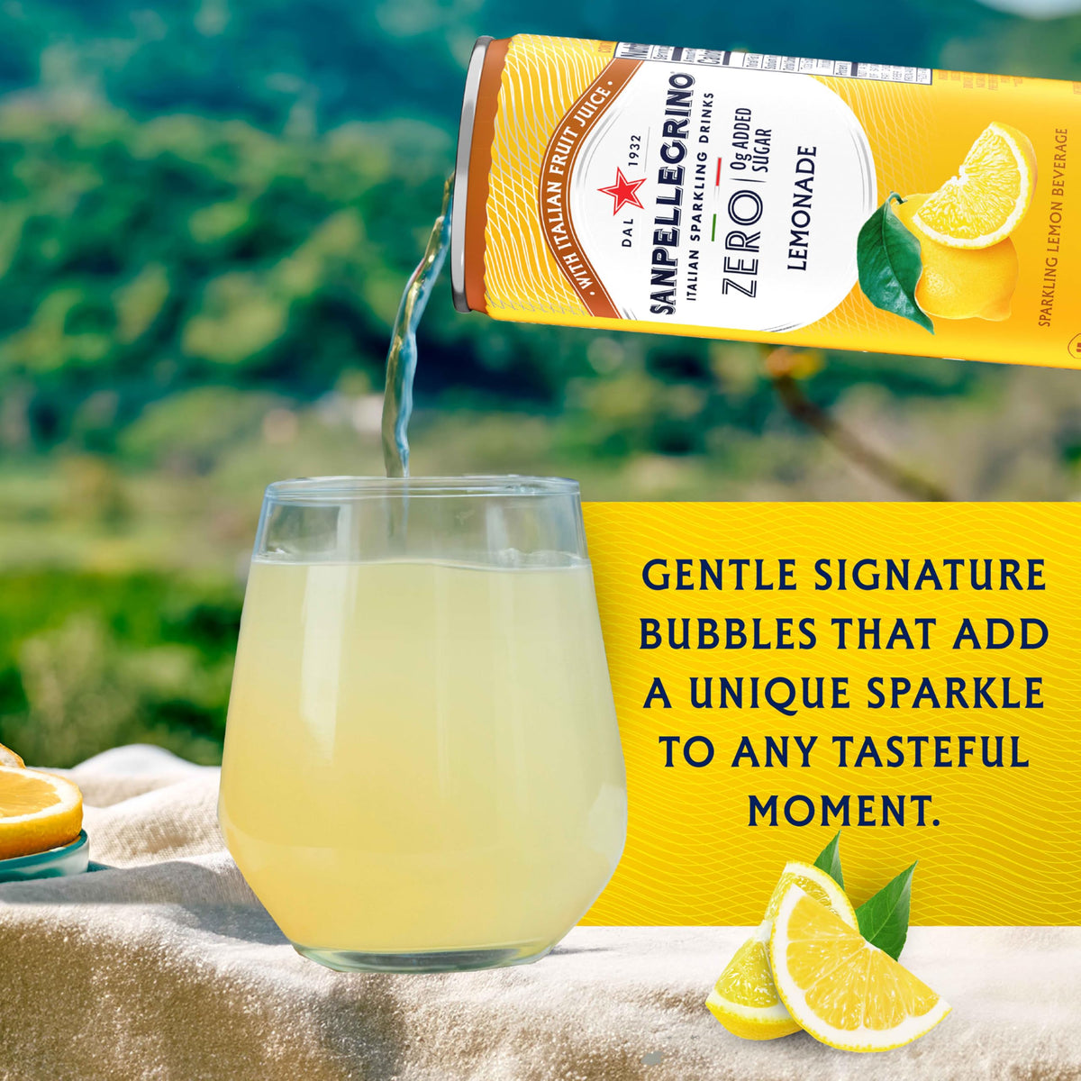 Italian Sparkling Lemonade 24 Pack of 11.15 Fl Oz Cans D833