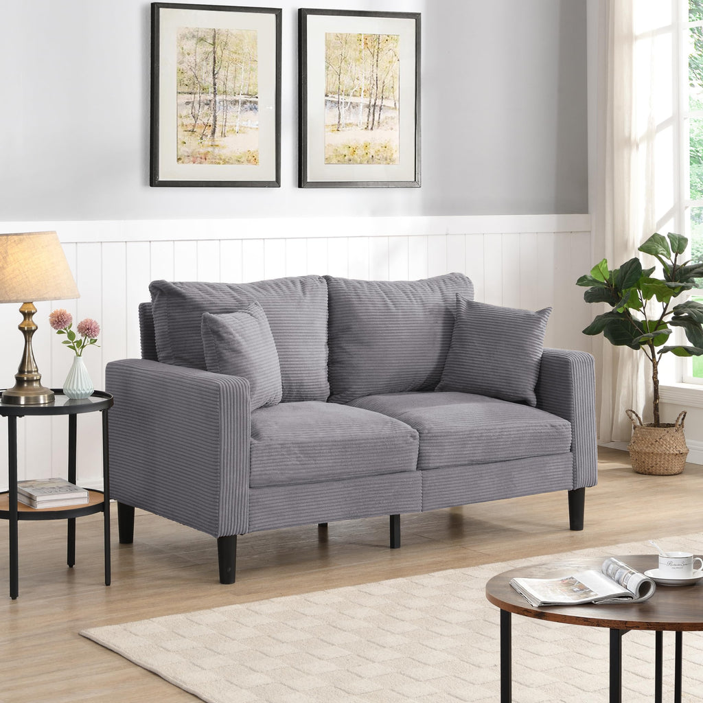 Light Gray Upholstered Loveseat Sofa J111096