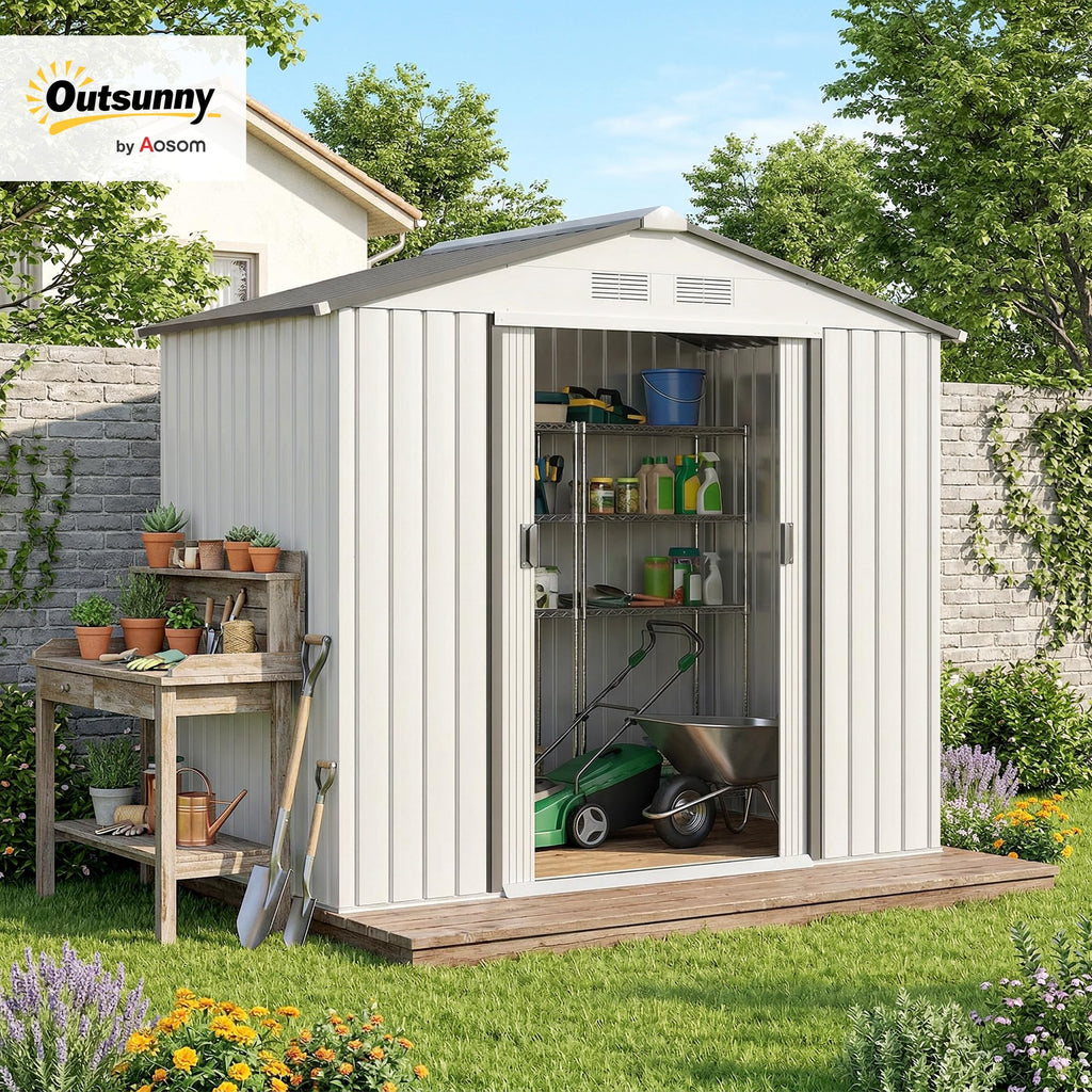 7' x 4' Metal Outdoor Storage Shed E135387
