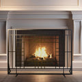 Single Panel Fireplace Screen with Mesh Spark Guard T33630