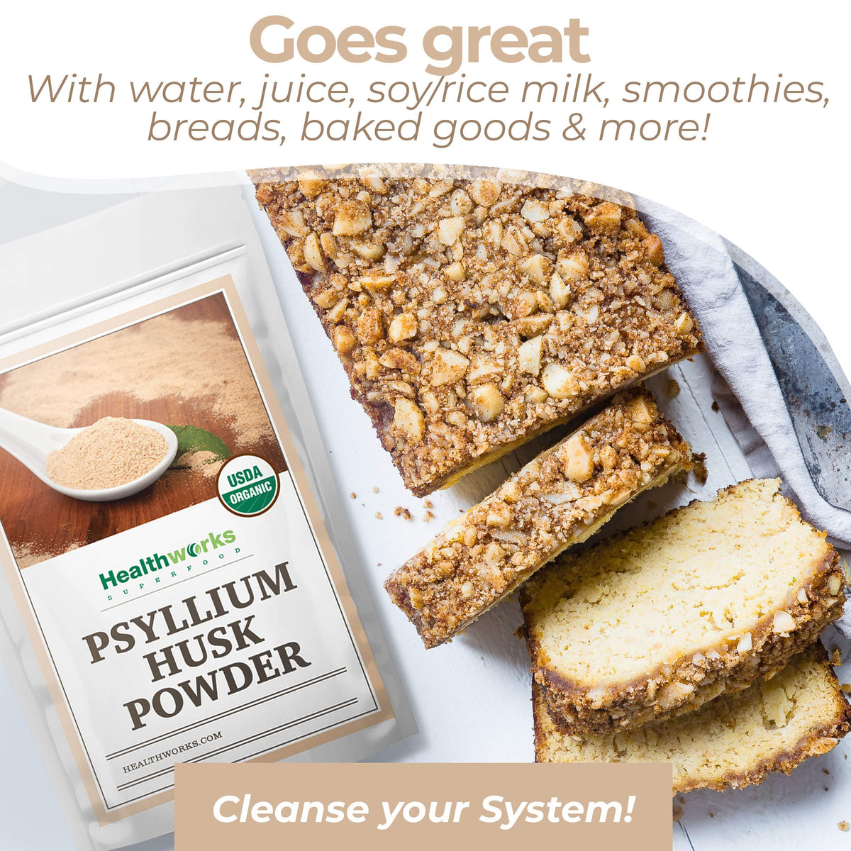 Organic Psyllium Husk Powder 2 lb Q230