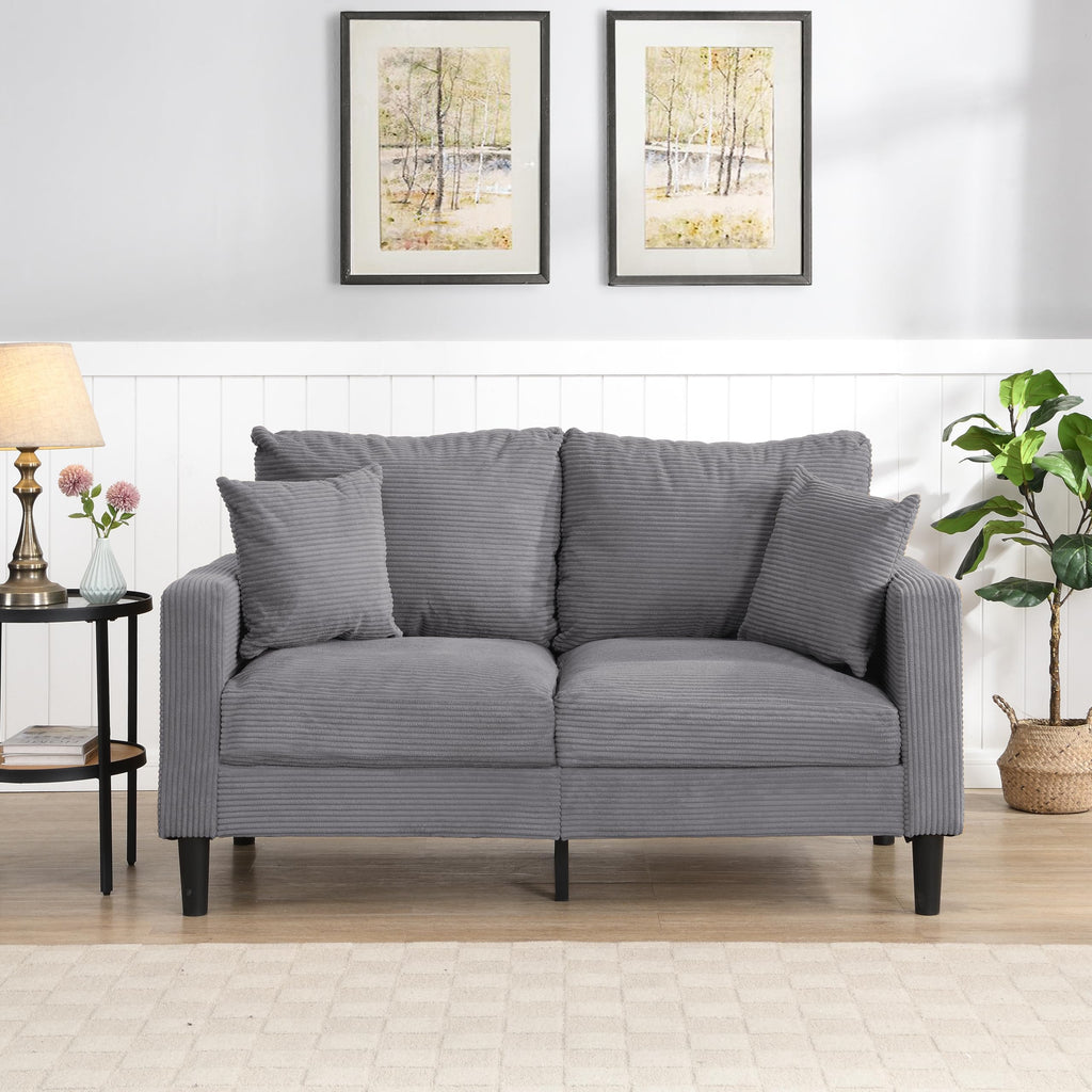 Light Gray Upholstered Loveseat Sofa J111096