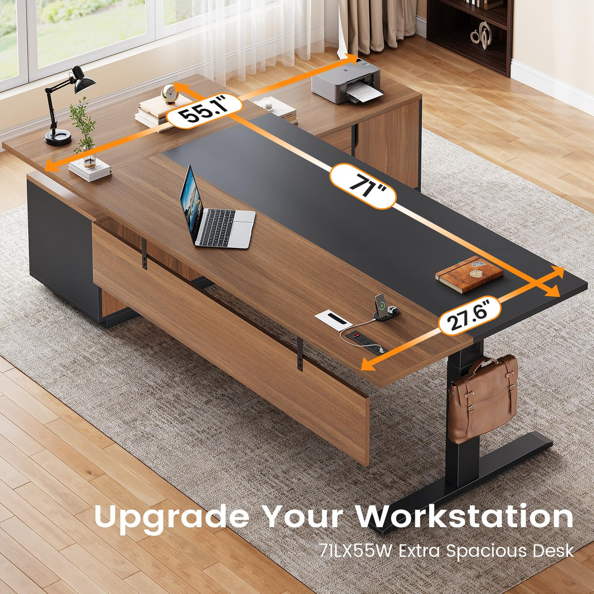71" L Shaped Electric Standing Desk E69173