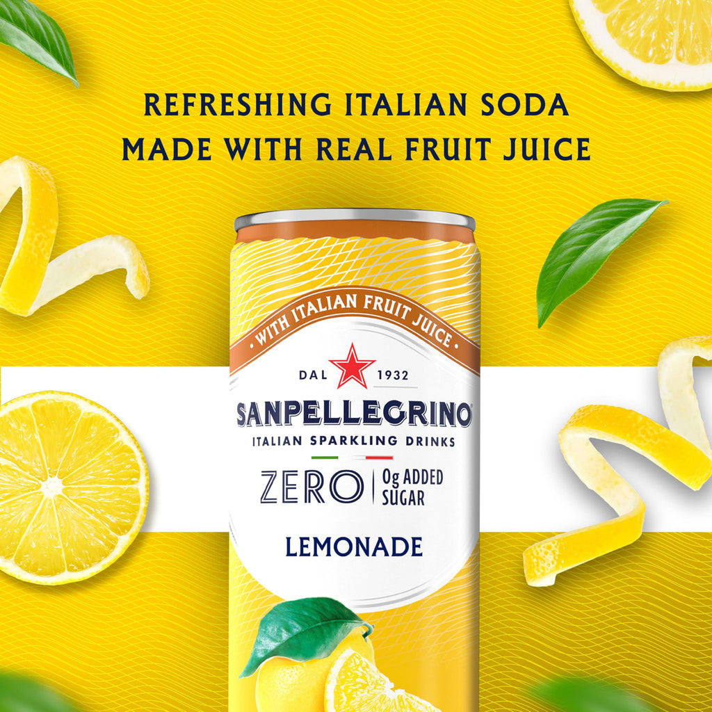 Italian Sparkling Lemonade 24 Pack of 11.15 Fl Oz Cans D833